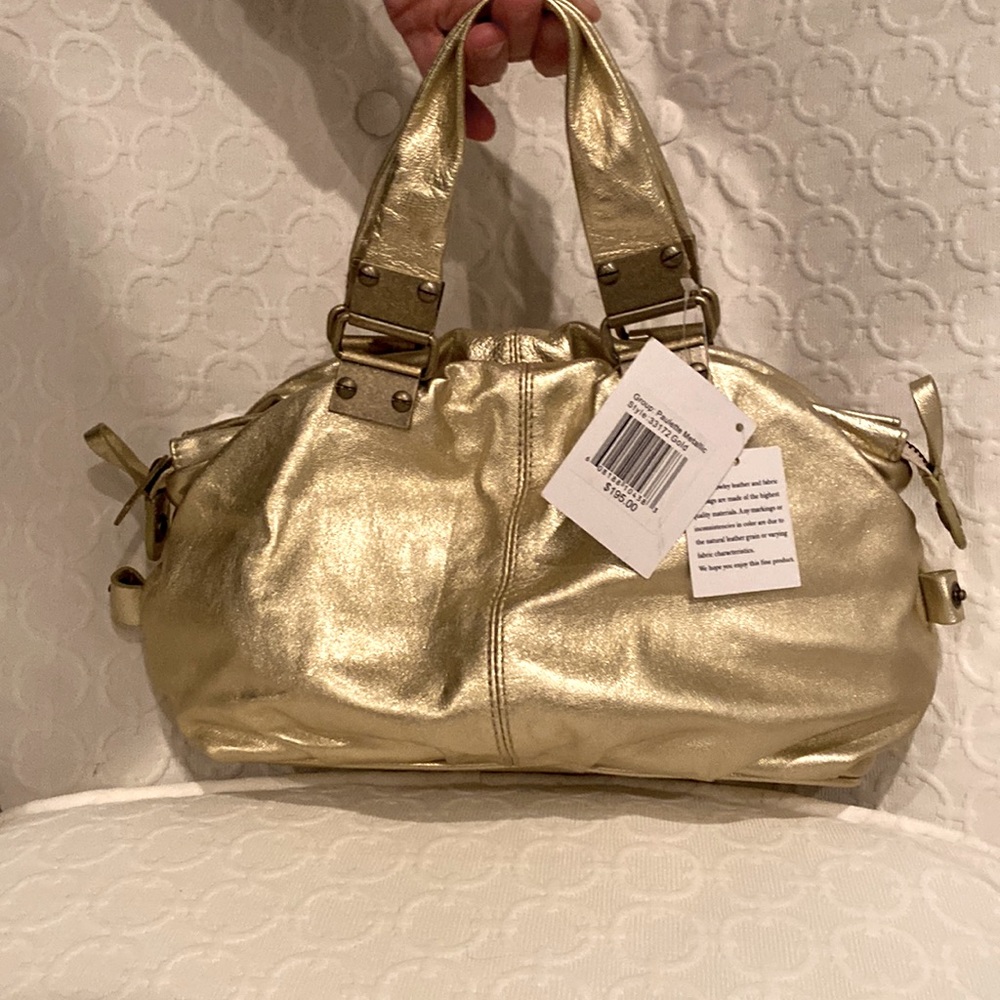Gold Metallic Leather Purse - Cynthia Rowley